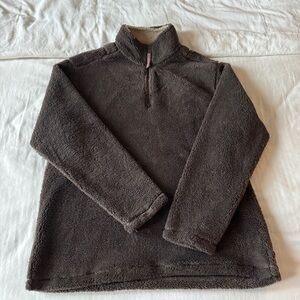 True grit men’s brown stadium sweater quarter zip pullover